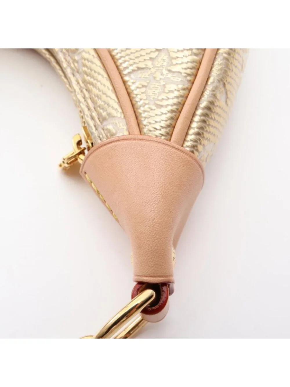 Louis Vuitton Shoulder Bag Loop Monogram Laminated Jacquard 2-Way Gold Canvas